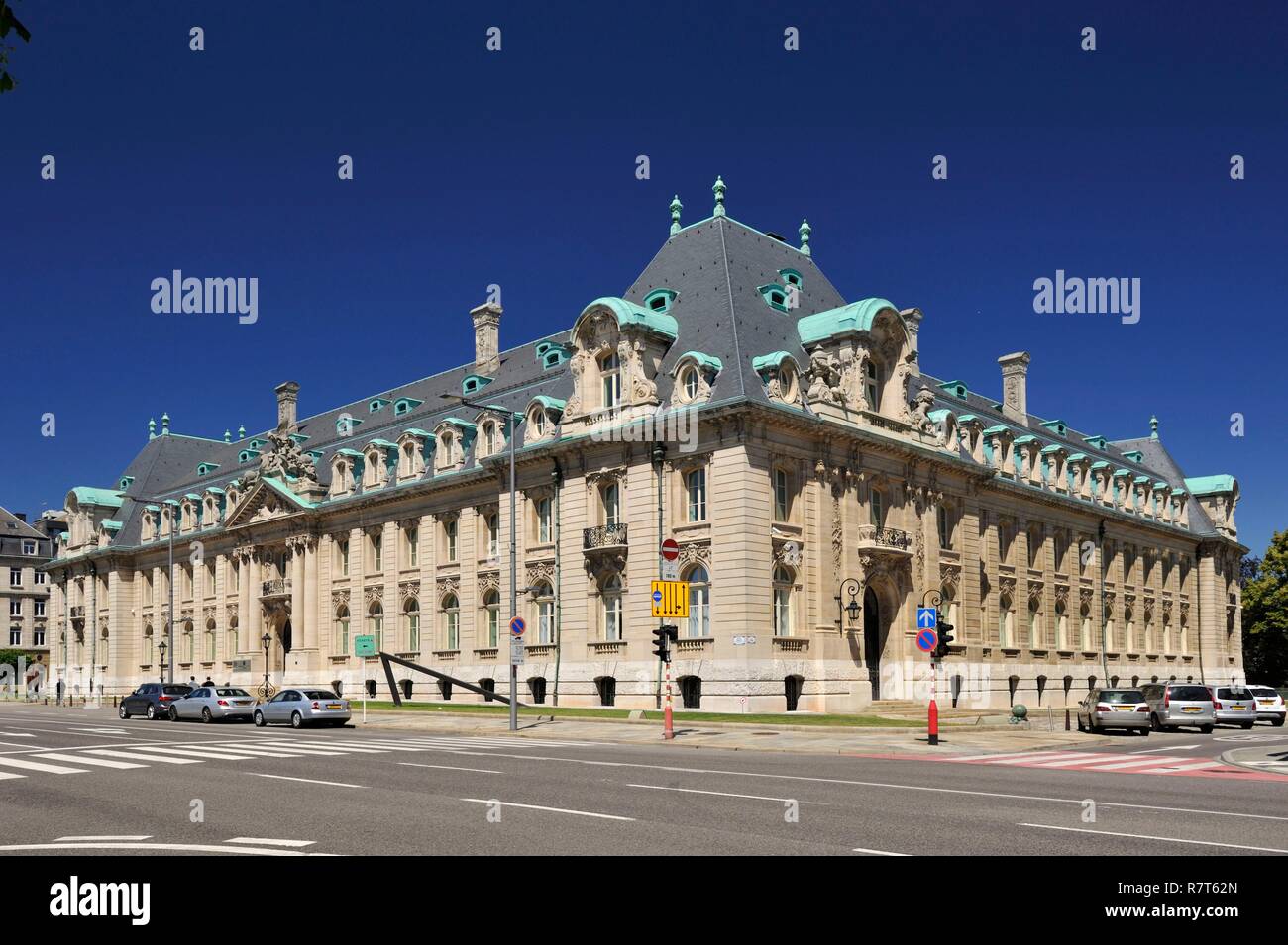 Luxembourg, Luxembourg city, Palace of the ARBED or steel castle became a  building of the Bank and Savings Bank of the State Stock Photo - Alamy