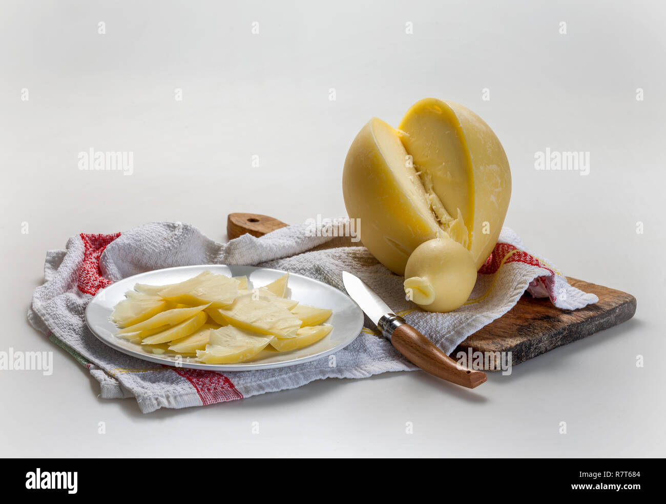 caciocavallo cheese slices Stock Photo