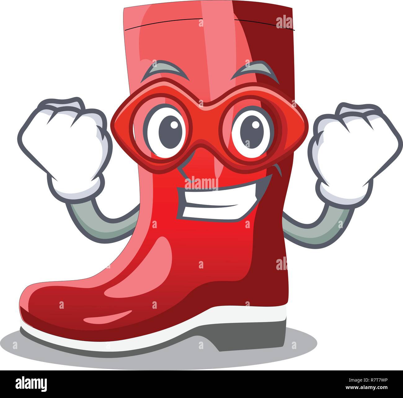 Super hero single of boots isolated on mascot Stock Vector