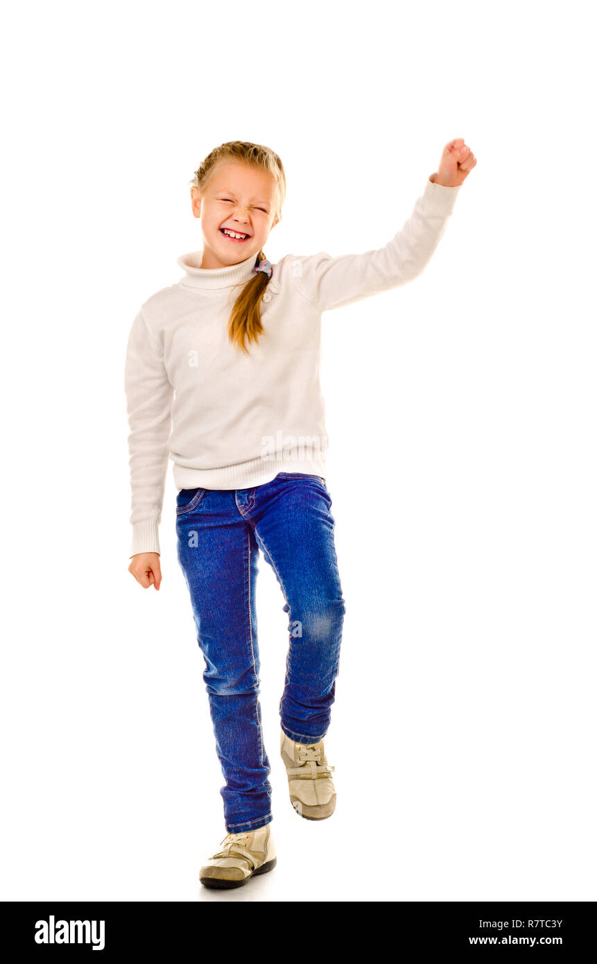little girl isolated on a white background Stock Photo - Alamy