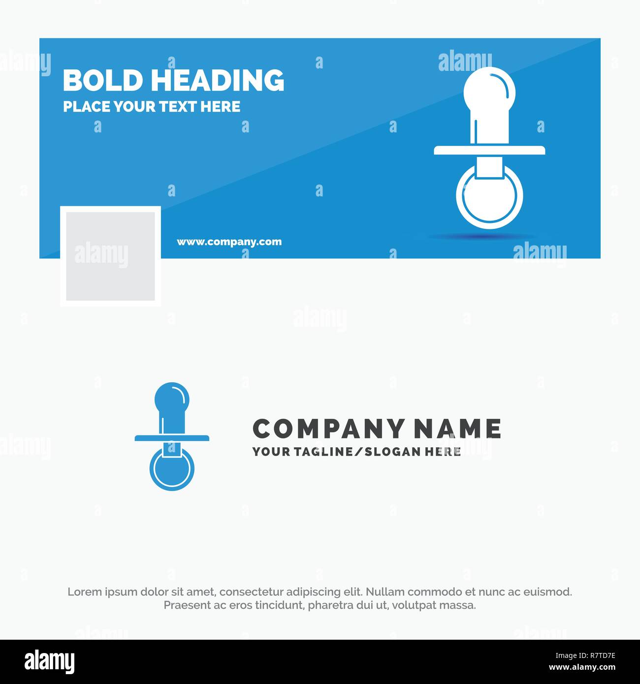 Blue Business Logo Template for nipple, baby, dummy, pacifier, kids