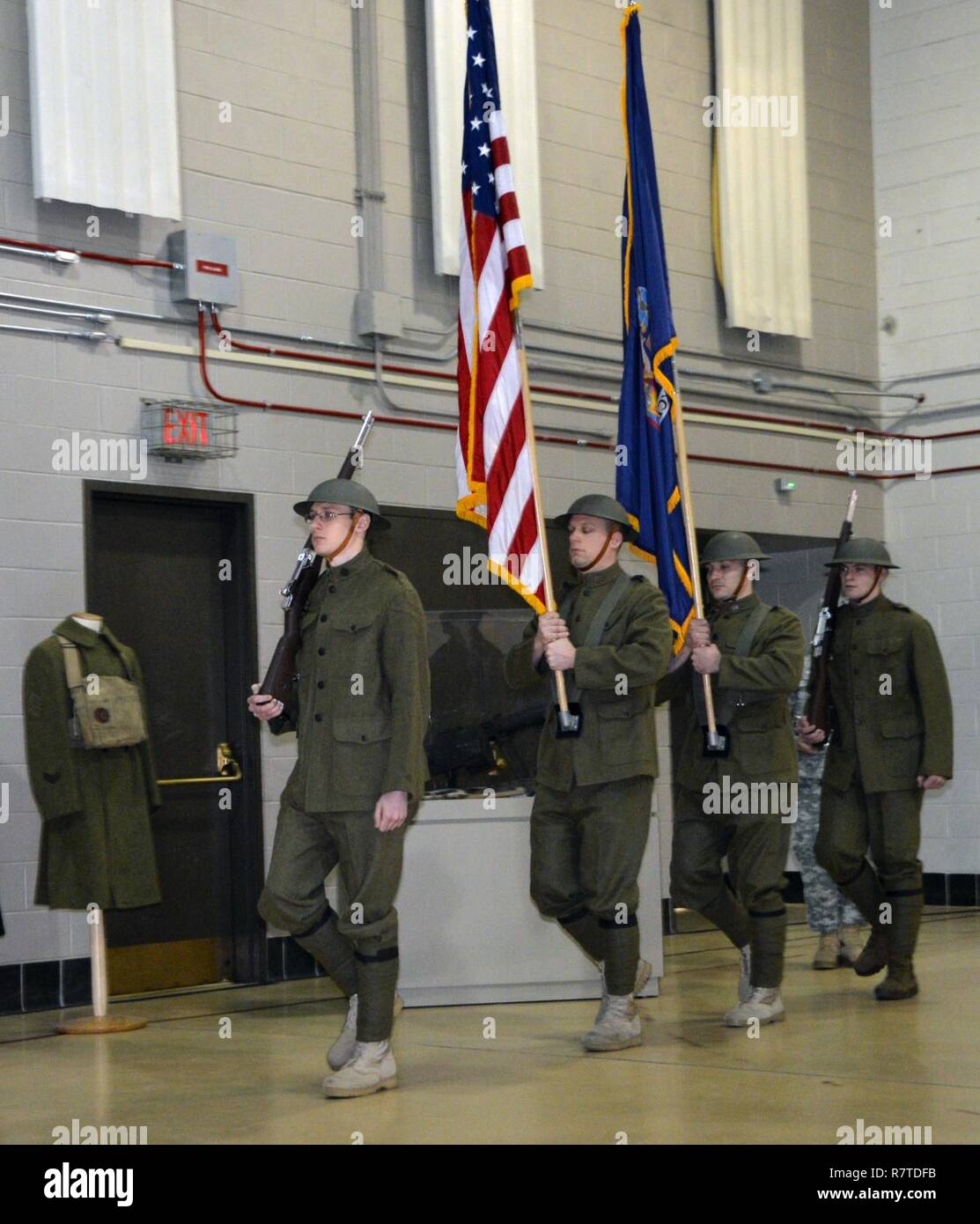 LATHAM, N.Y. -- The World War I Doughboy Color Guard of the New York ...