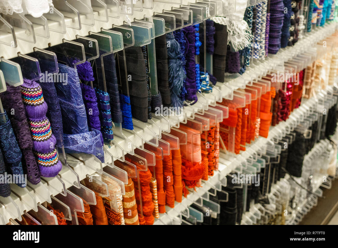 Variety of lace for sale Stock Photo