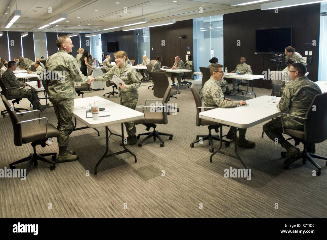 Angrc Map Airmen at the Air National Guard Readiness Center take part in a speed ...