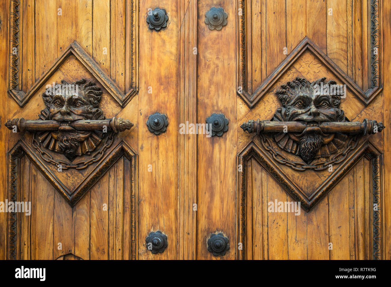 Door handle, Sagrario Church, Quito, Pichincha Province, Ecuador Stock Photo