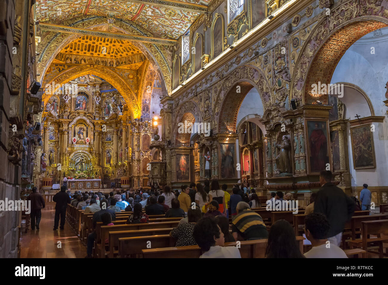 San Francisco Church and Convent, interior, Quito, Pichincha Province, Ecuador Stock Photo