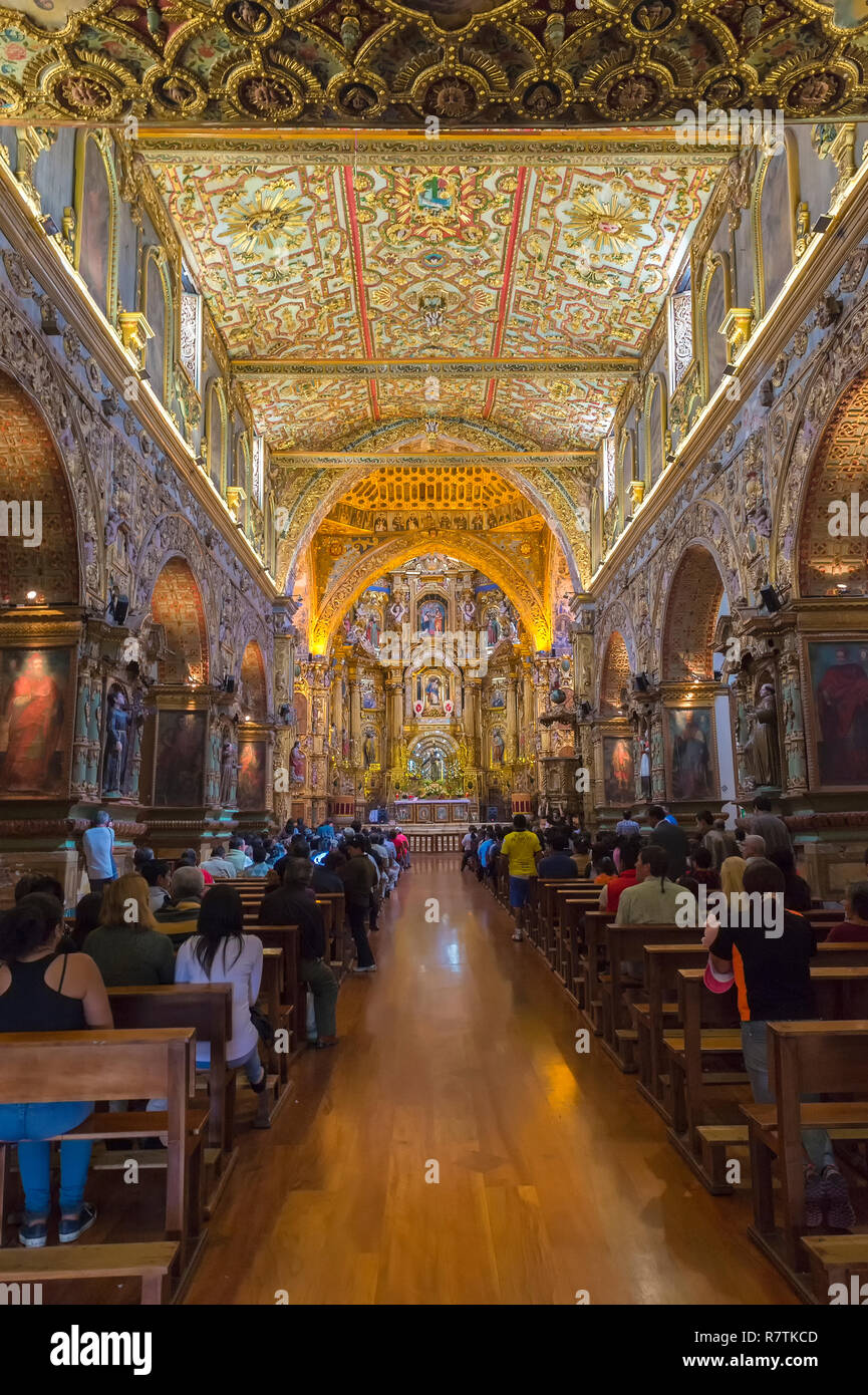 San Francisco Church and Convent, interior, Quito, Pichincha Province, Ecuador Stock Photo