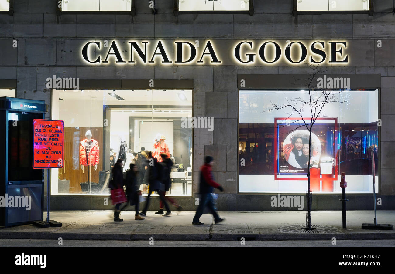 Montreal,Canada,10December, 2018.Canada Goose store on St-Catherine street  in Montreal..Credit: Mario Beauregard/Alamy Live News Stock Photo - Alamy