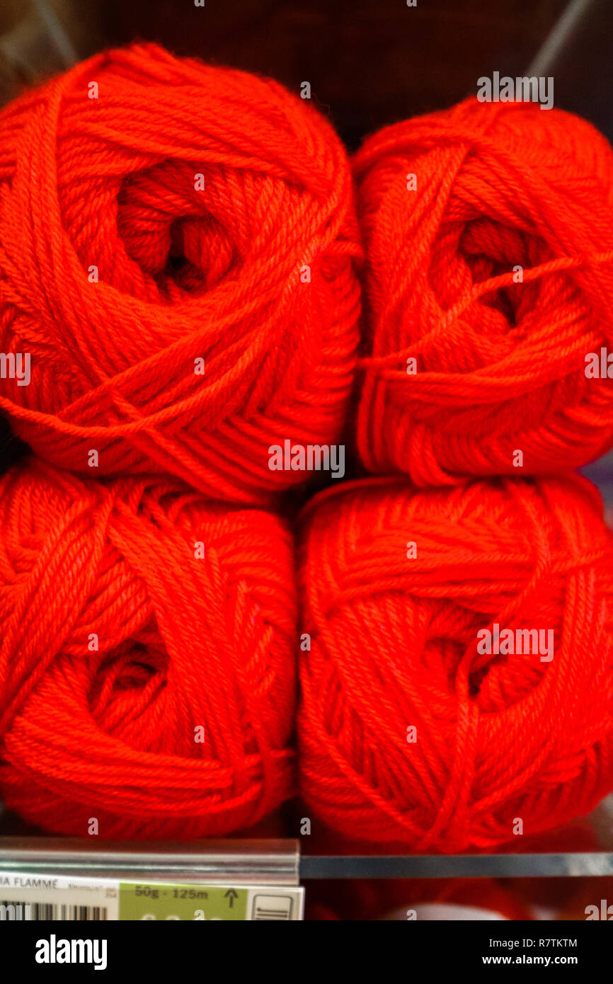 Balls of yarns for knitting Stock Photo