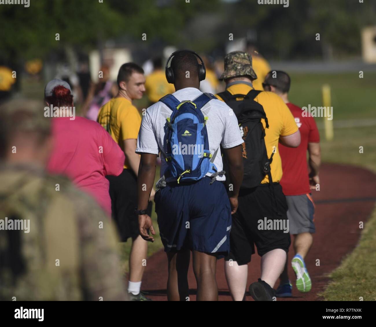 Rutherford High School Junior Reserve Officer Training Corps cadets and Air Force personnel from