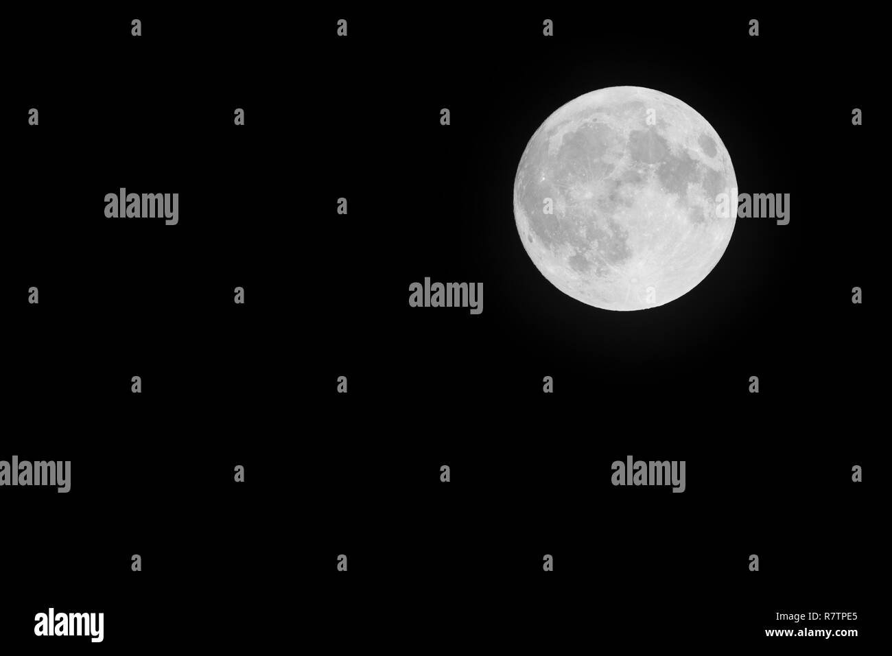 Full Moon on the night sky Stock Photo - Alamy