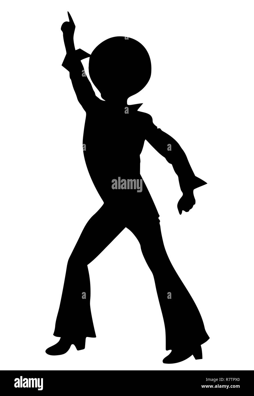 dance disco nightclub man music silhouette illustration Stock Photo