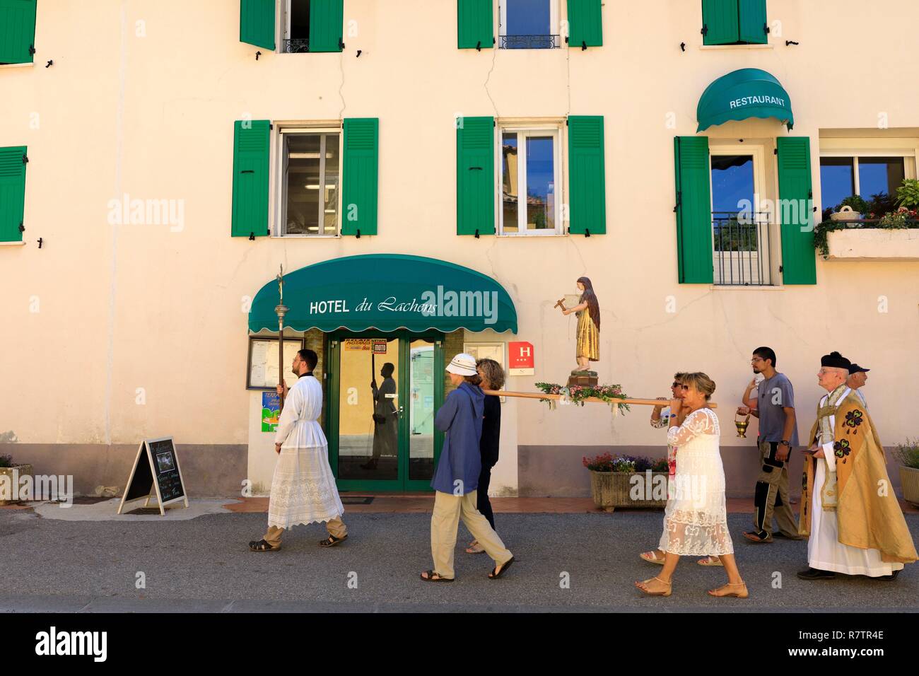 France, Var, Dracenie, La Bastide, patronal feast of Sainte Madeleine Stock Photo
