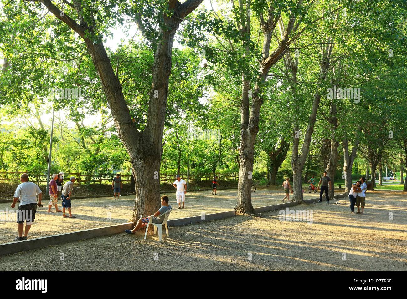 France, Var, Dracenie, Saint Antonin du Var, game of petanque Stock