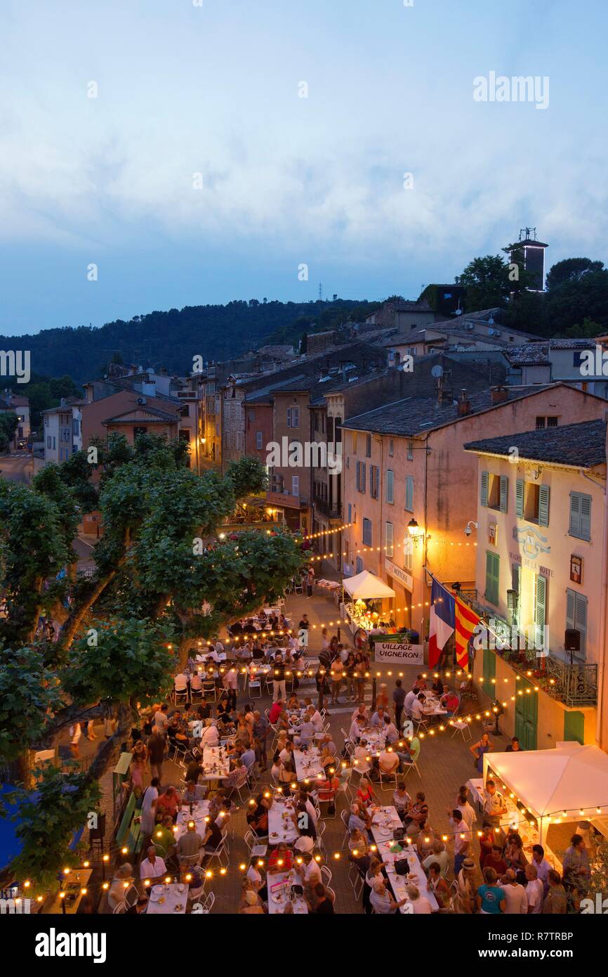 France Var Dracenie La Motte Clemenceau Square The 7th Night Of The Winegrowers Stock Photo Alamy