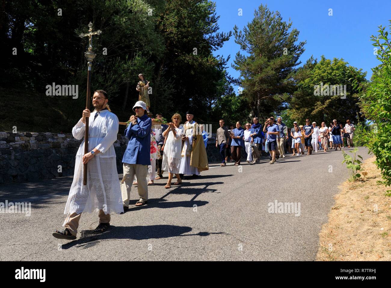 France, Var, Dracenie, La Bastide, patronal feast of Sainte Madeleine Stock Photo