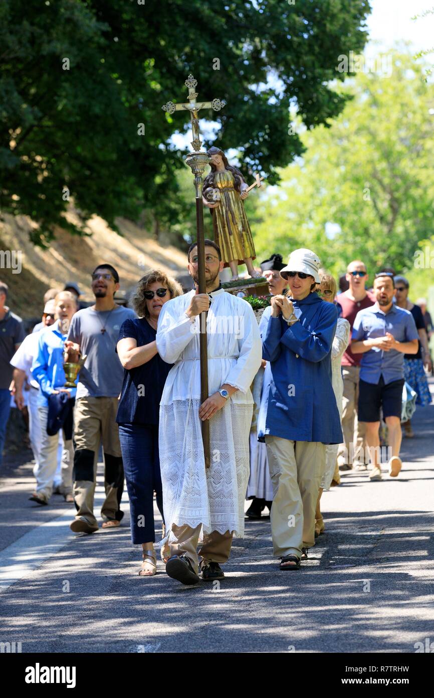 France, Var, Dracenie, La Bastide, patronal feast of Sainte Madeleine Stock Photo