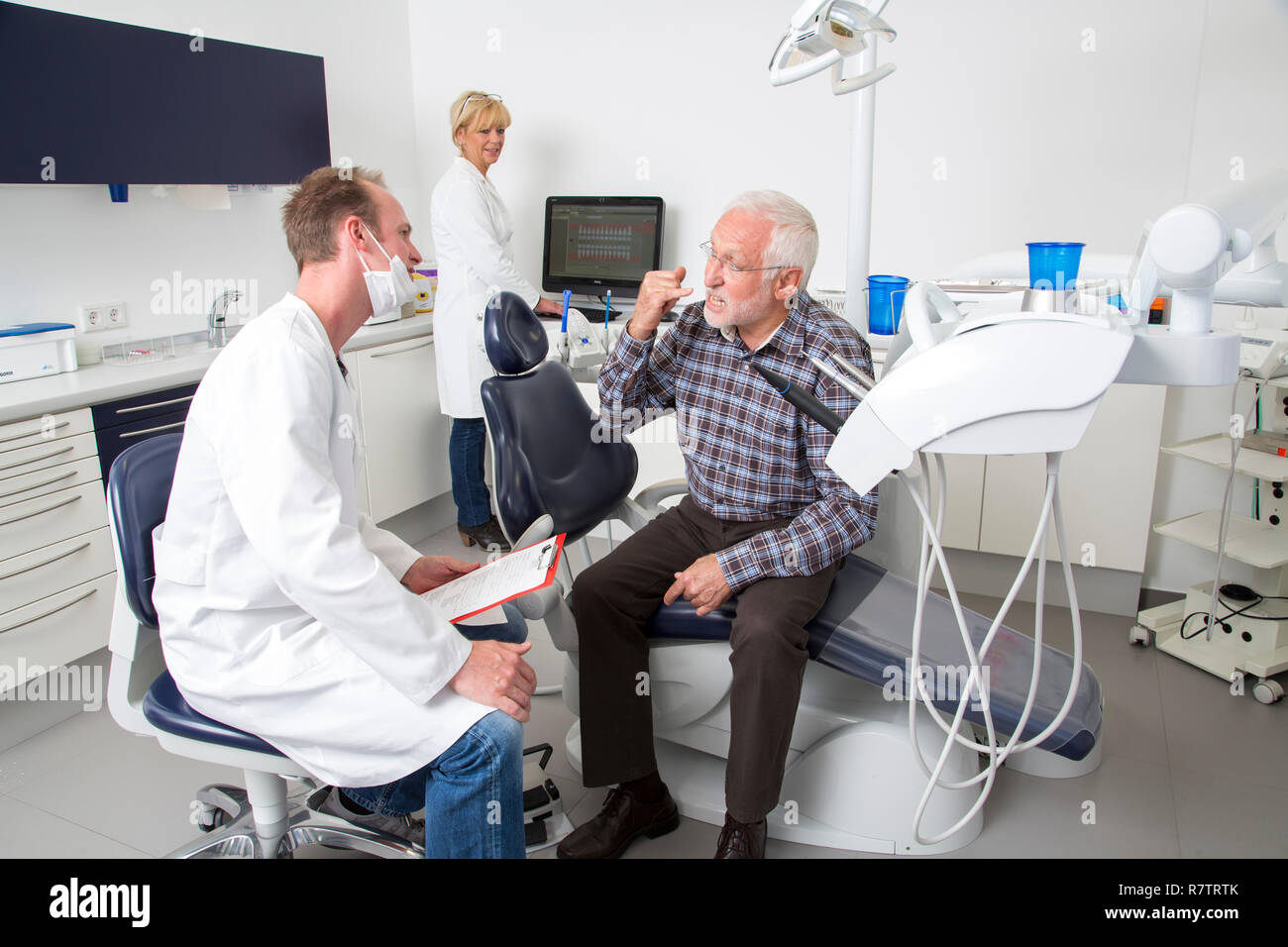 Senior at the dentist, Germany Stock Photo - Alamy