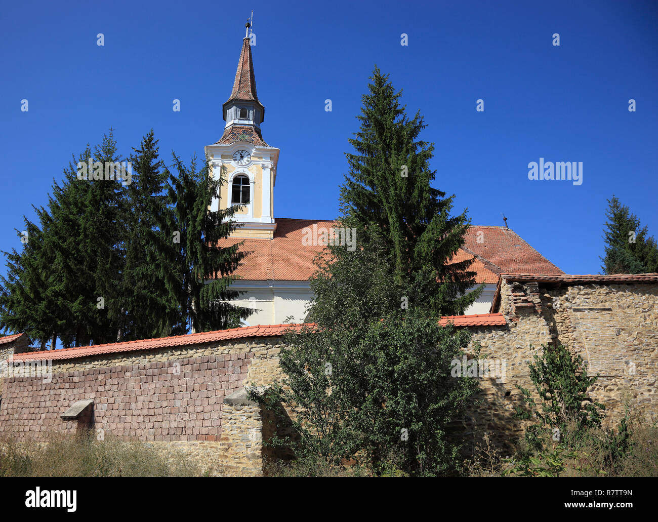 Castle Church, Crit, Braşov County, Transylvania, Romania Stock Photo
