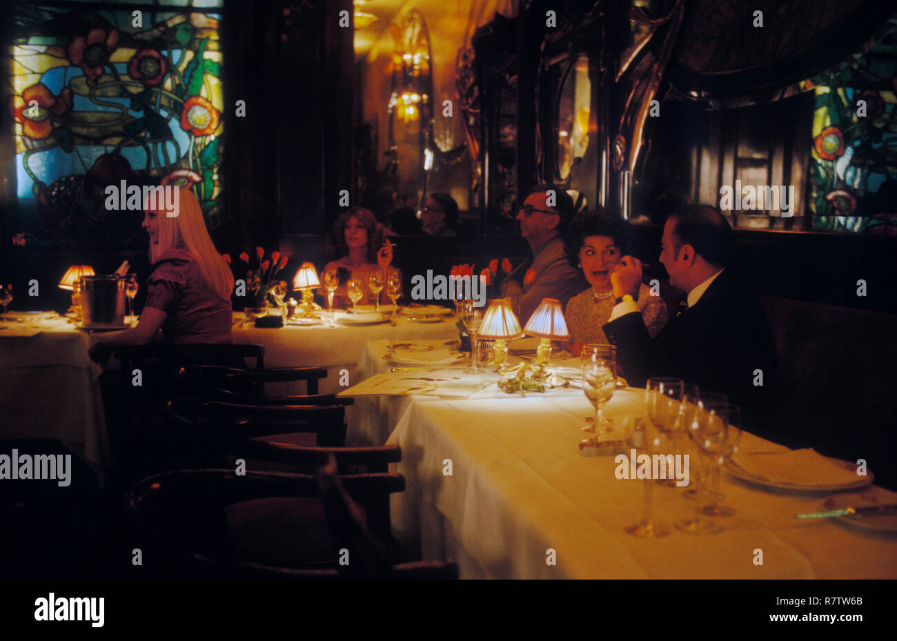 Diners in Maxim's Restaurant in Paris France 1980 Stock Photo