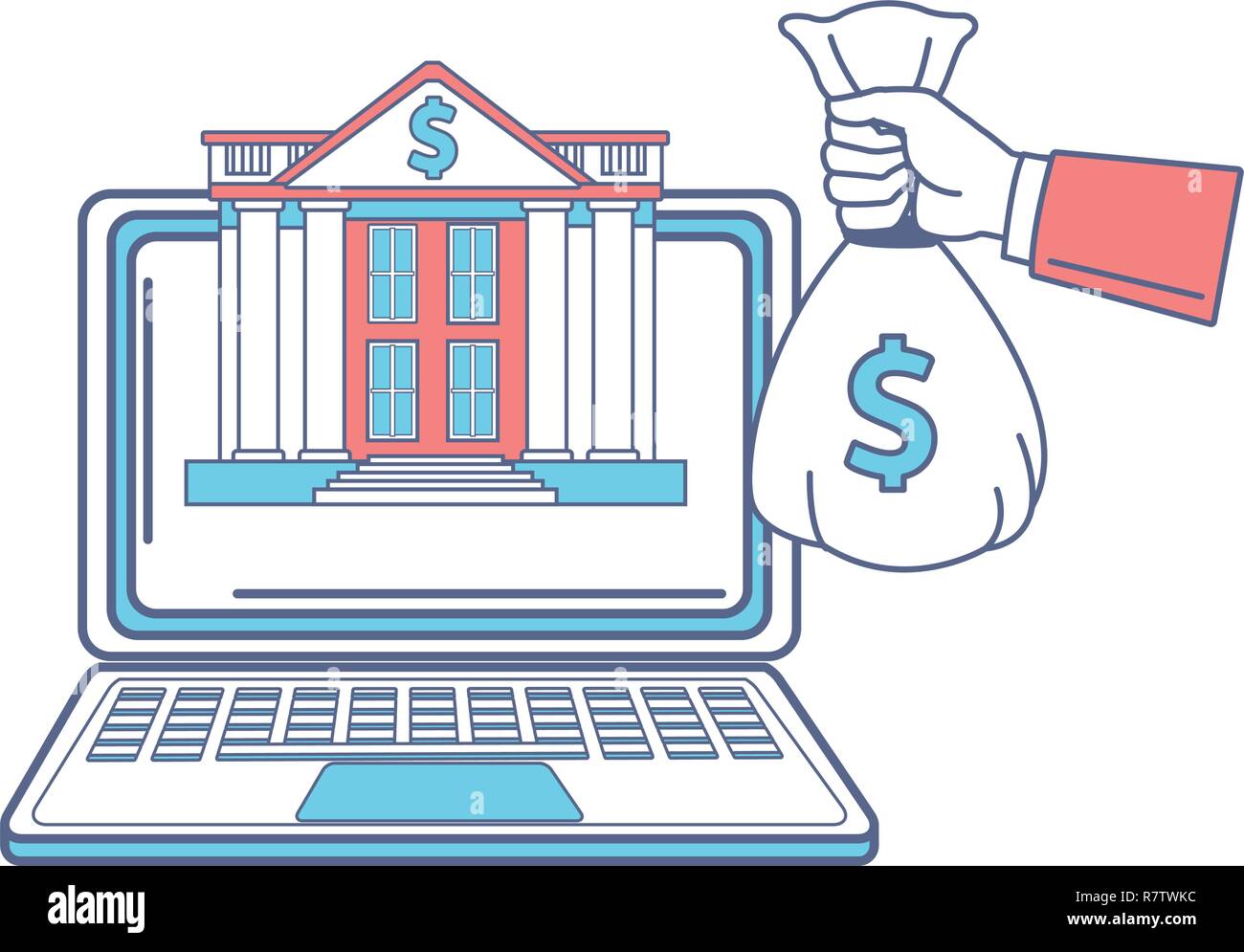 computer and bank Stock Vector Image & Art - Alamy