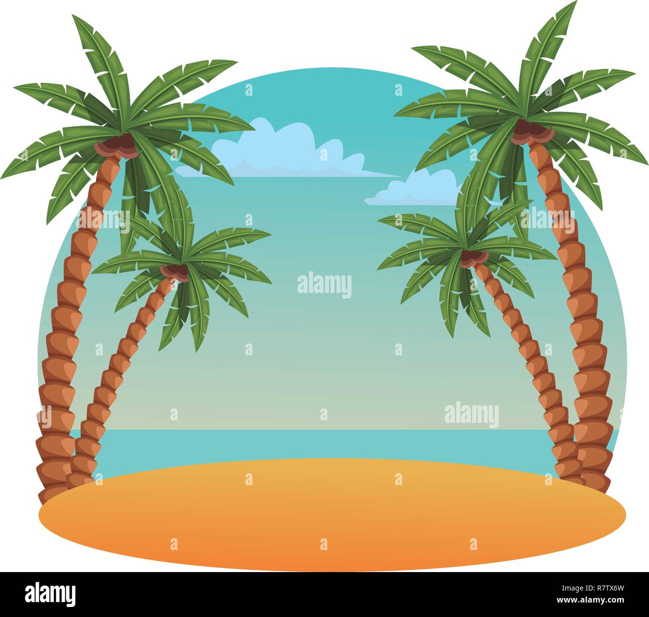 beach and sea scene Stock Vector Image & Art - Alamy