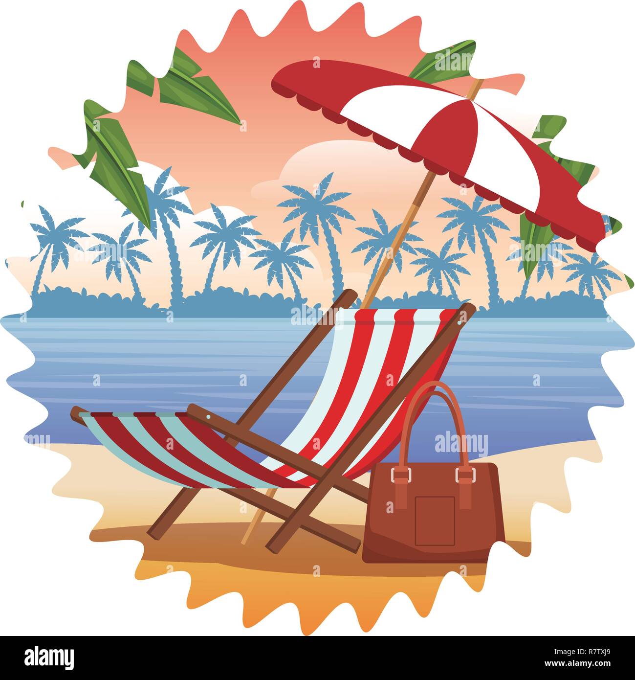 beach umbrella and chair Stock Vector Image & Art - Alamy