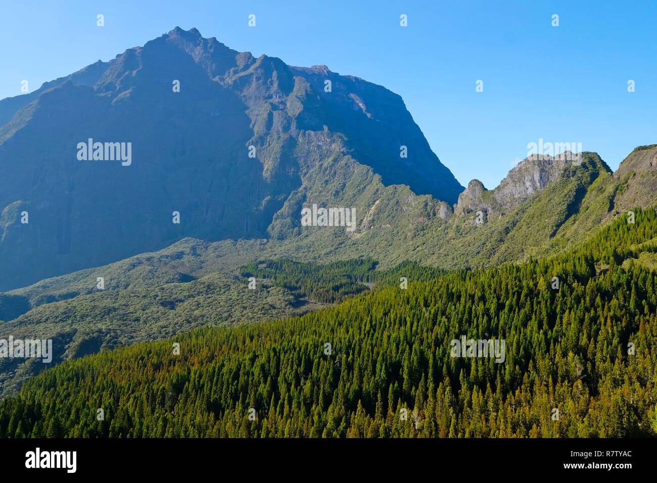 France, Reunion island, Salazie, the Boeufs pass and the Piton des