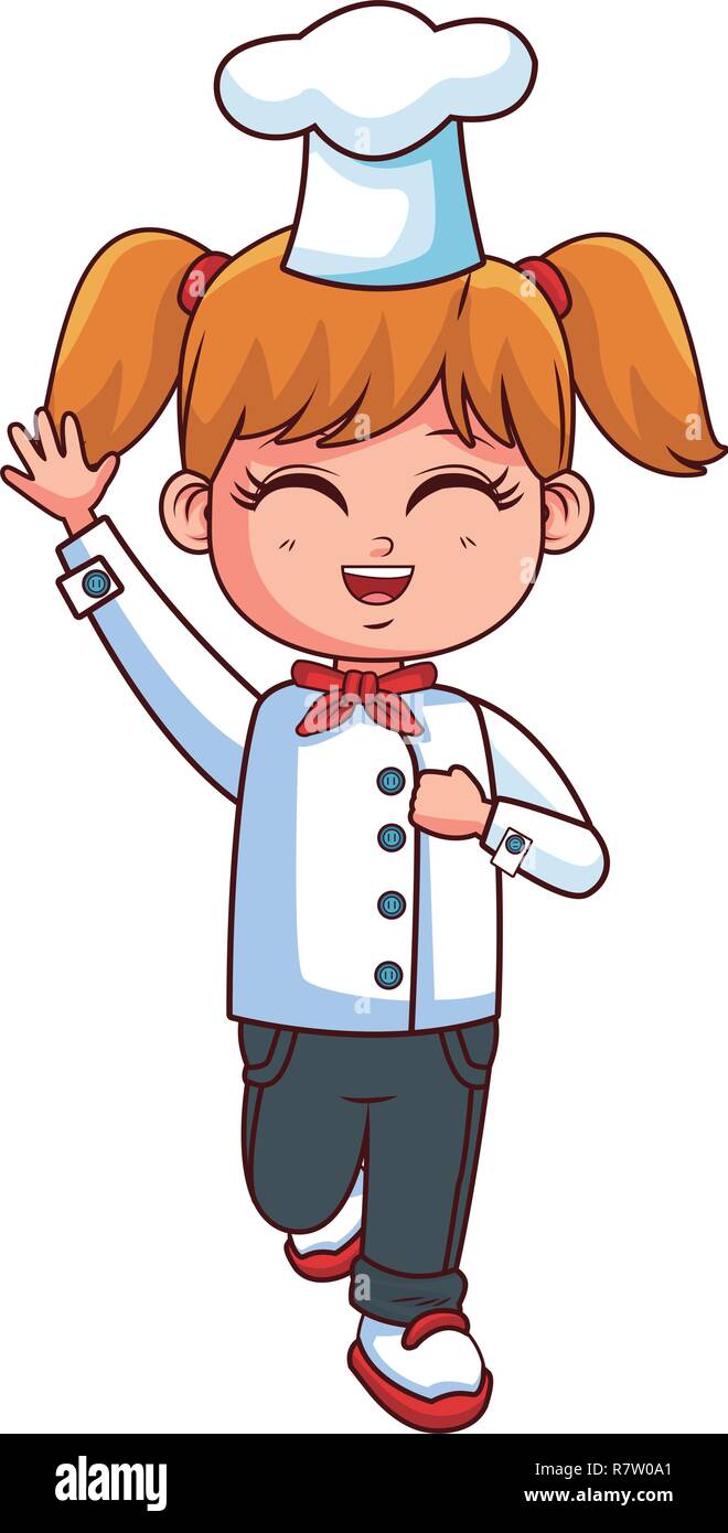 cute chef girl cartoon Stock Vector Image & Art - Alamy