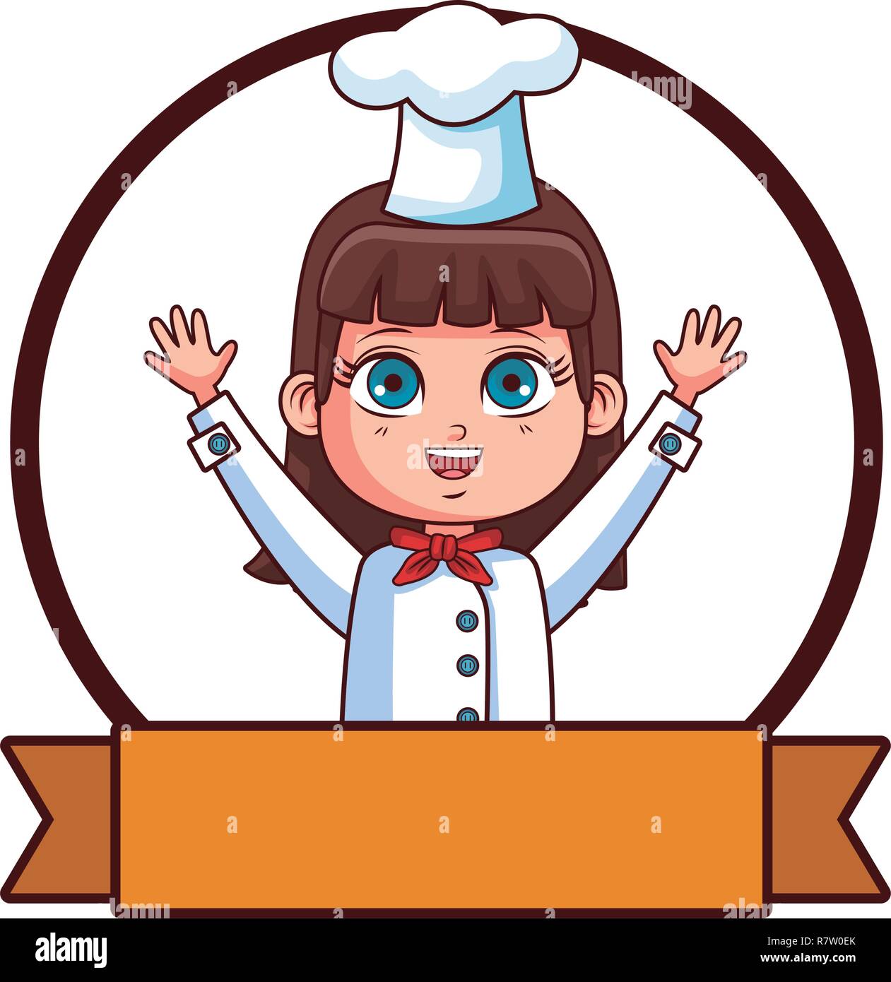 cute chef girl cartoon Stock Vector