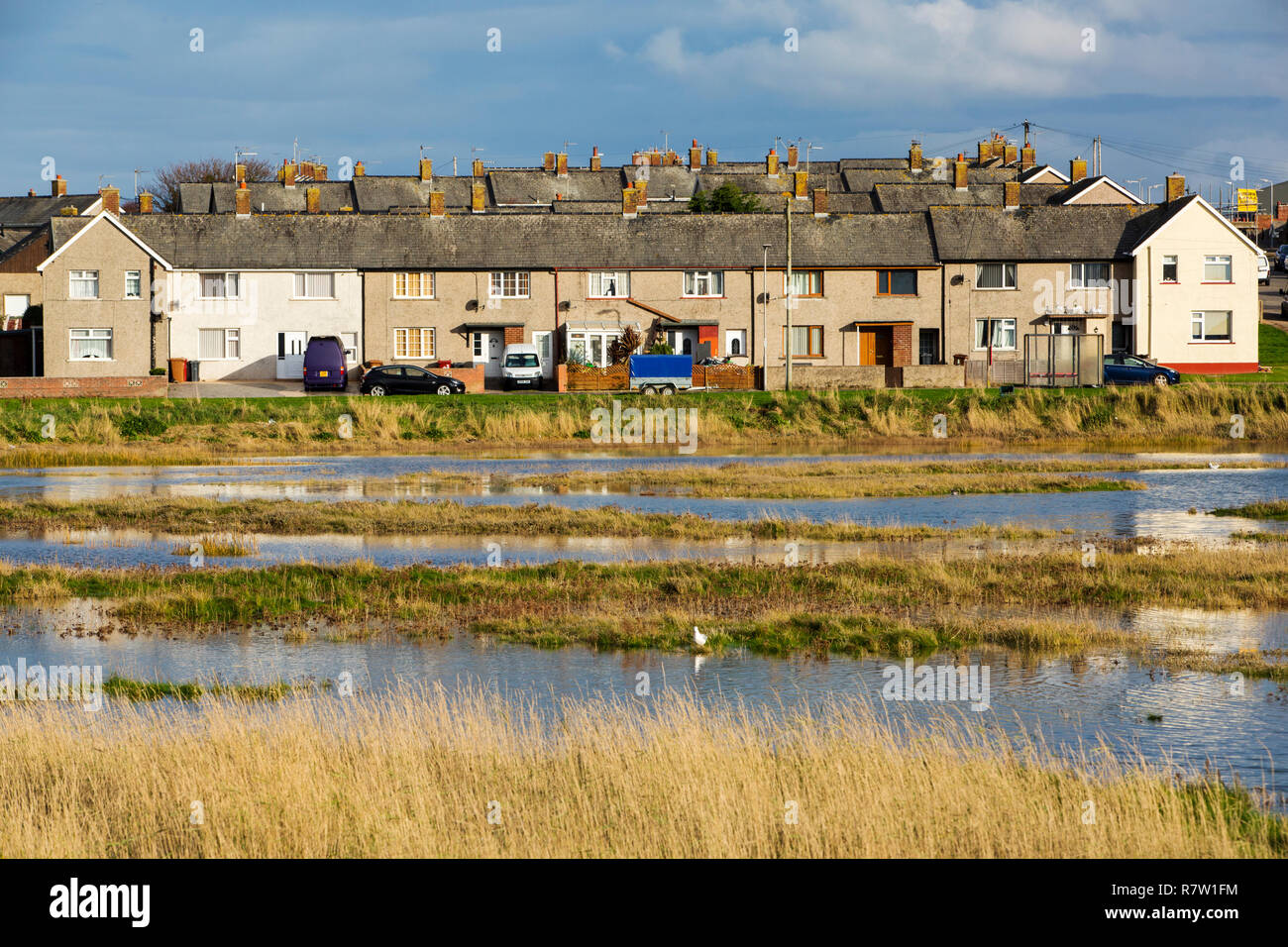 Houses on Walney Island that are vulnerable to storm surge flooding