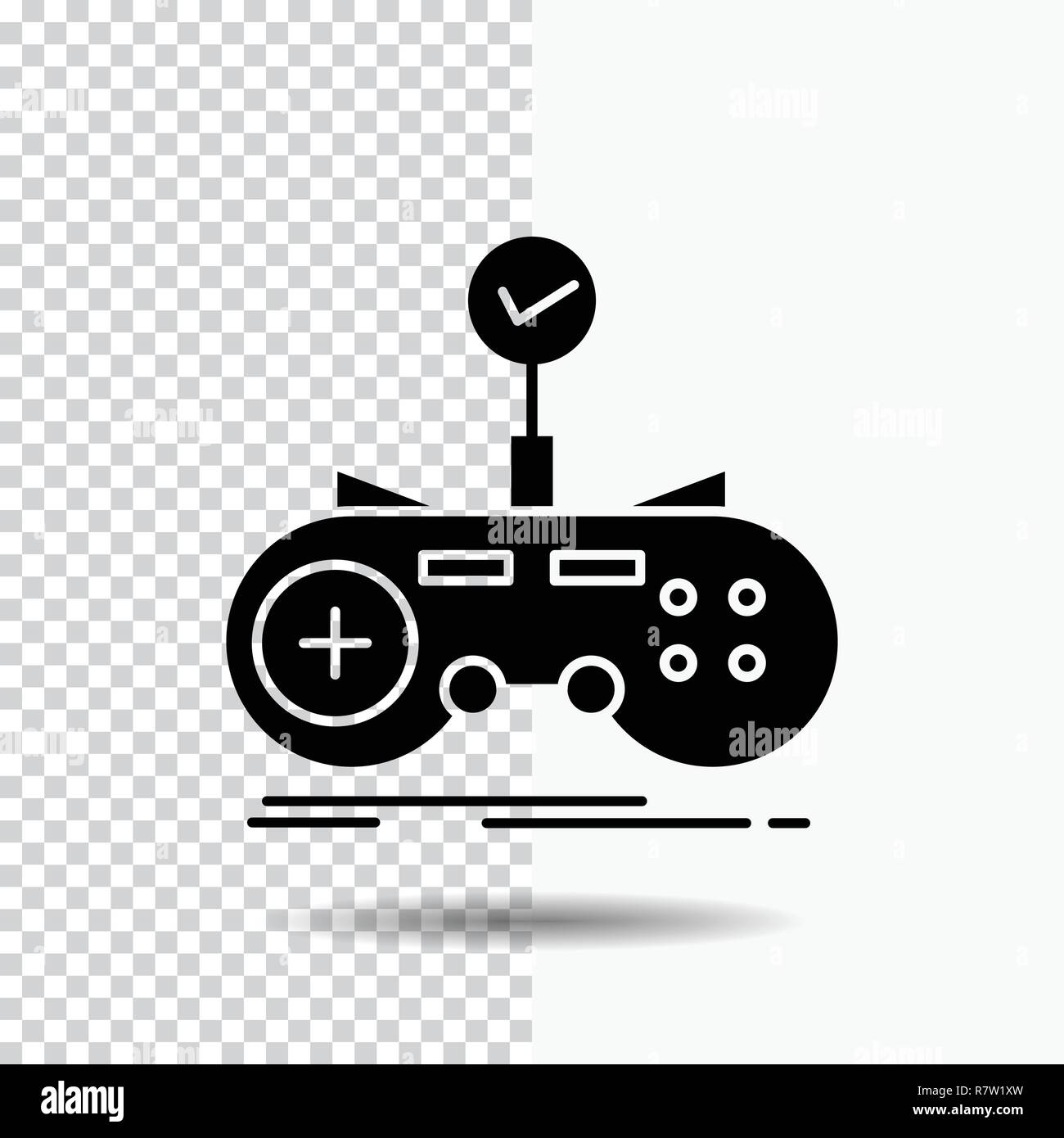 Check, controller, game, gamepad, gaming Glyph Icon on Transparent