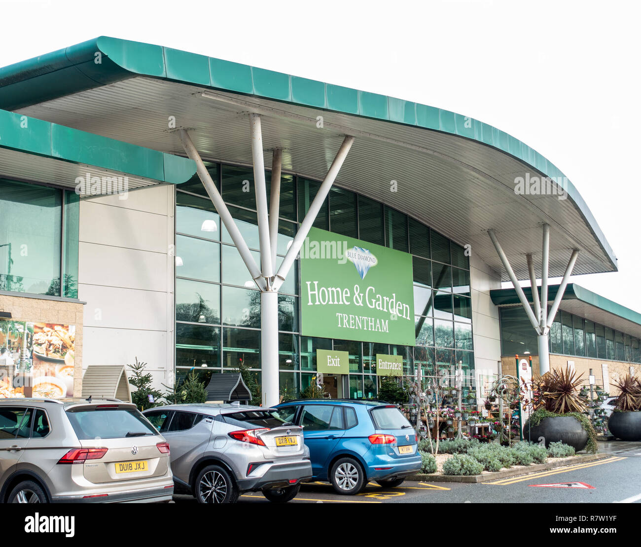 Trentham gardens main shop building and garden centre managed by St Modwens  Stock Photo - Alamy