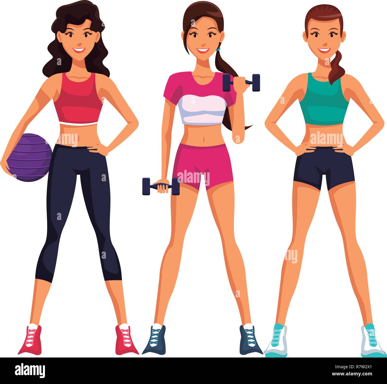 fit women doing exercise Stock Vector Image & Art - Alamy
