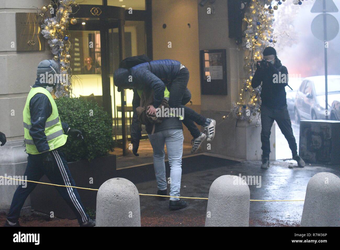 December 01 2018 Paris France Yellow Vest Protesters