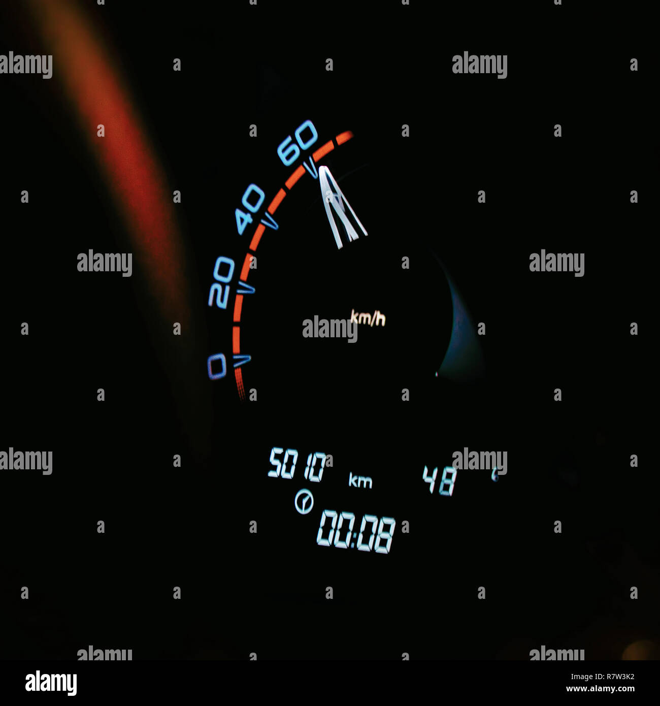 Speedometer in the car on the dashboard Stock Photo Alamy