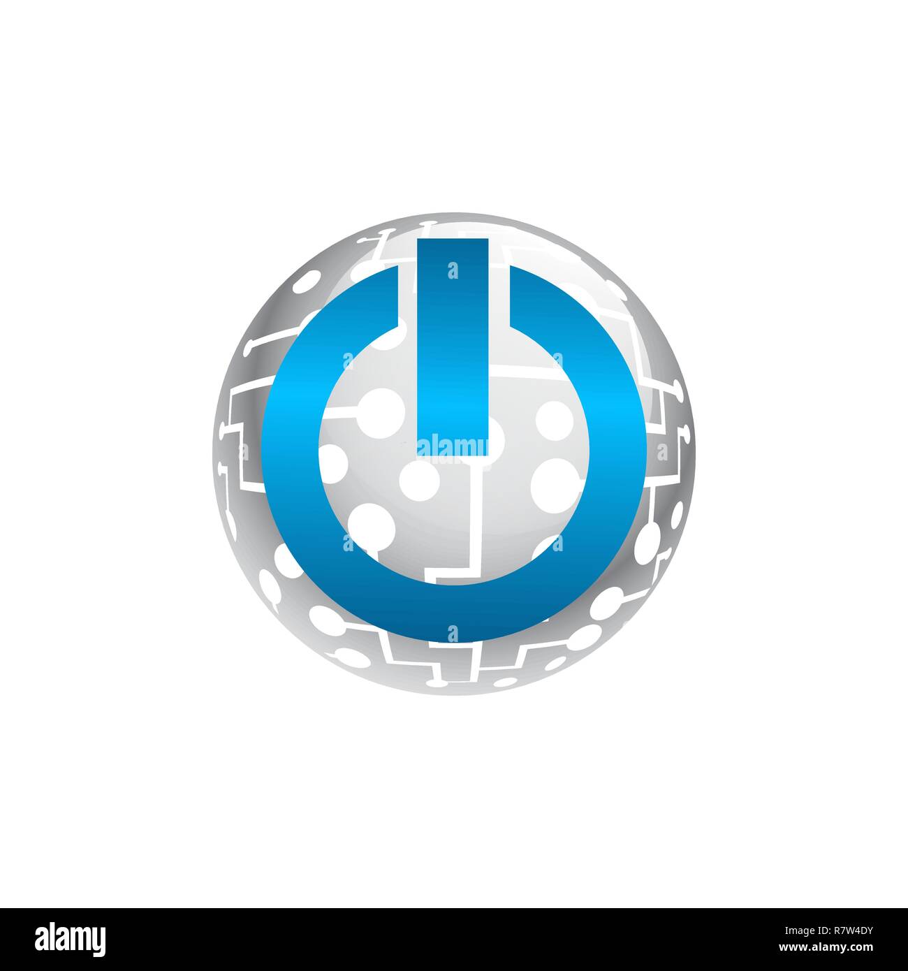 Concept symbol Power buttom logo. Flat simple modern illustration pictogram. Stock Vector