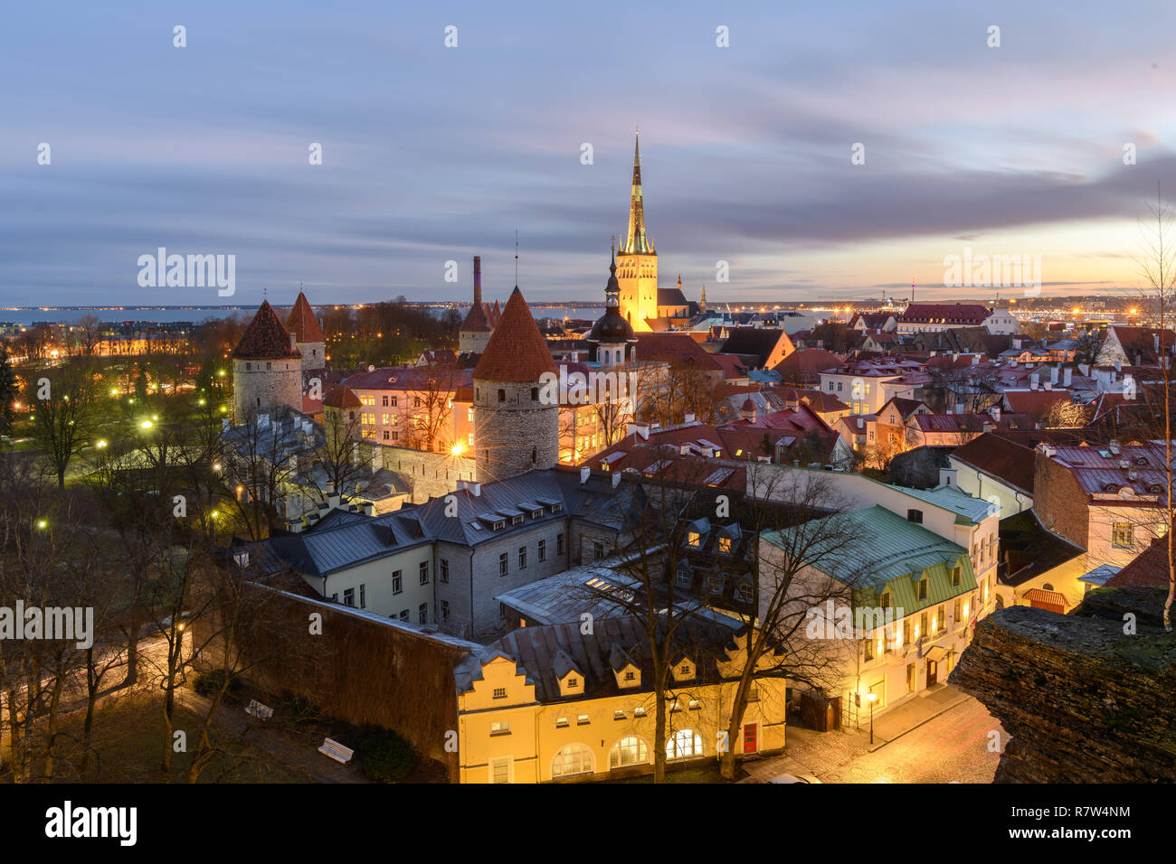 Tallinn old town at sunrise Stock Photo