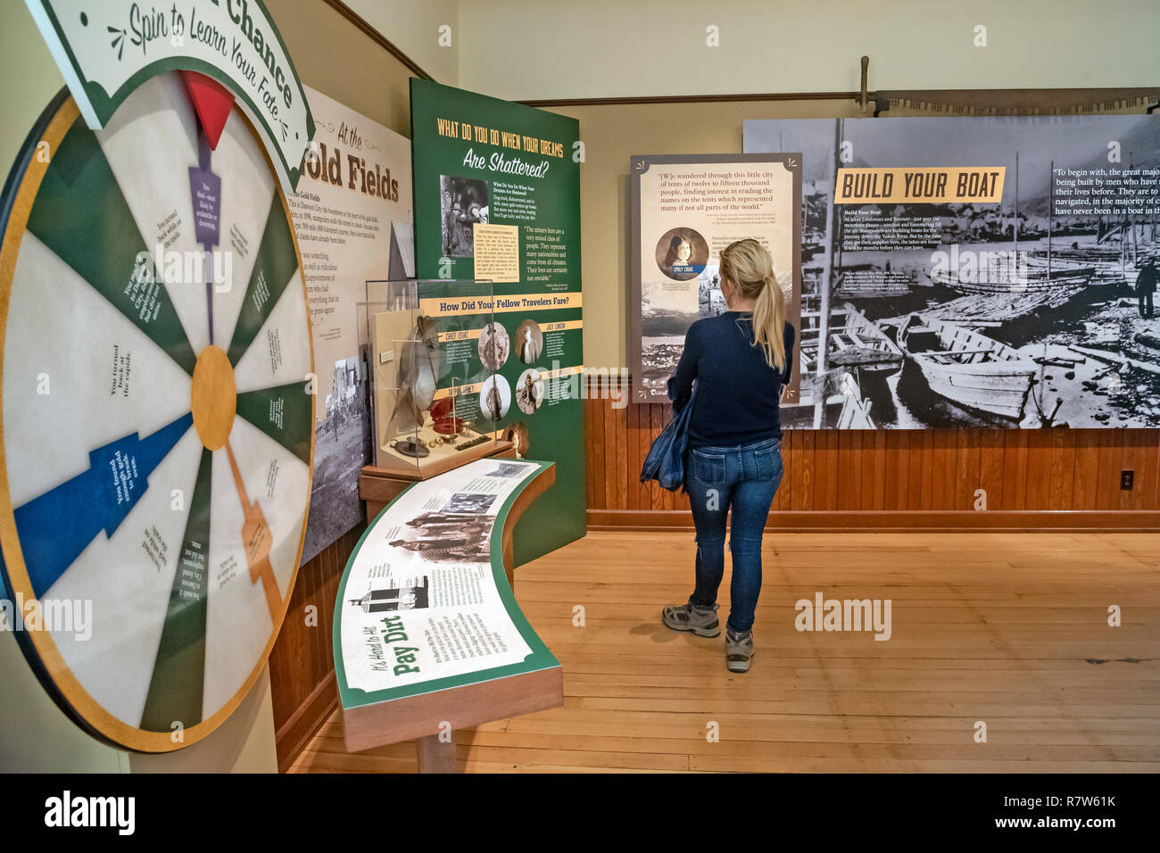 Inside Visitor Center, Skagway, Alaska, Klondike Gold Rush National Historical Park, USA Stock Photo