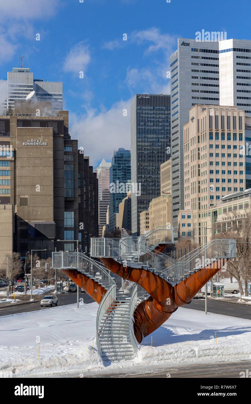 Canada, Province of Quebec, Montreal, the new Robert Bourassa Boulevard, the Dendrites artwork 