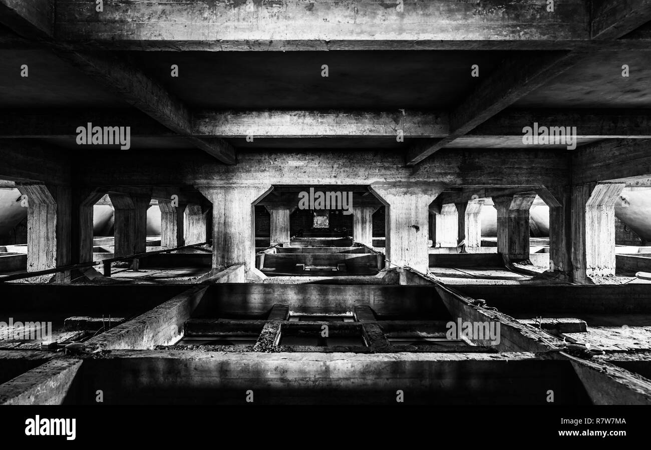 Concrete Symmetric Structure Of The Hughe Suspended Ceiling Of The