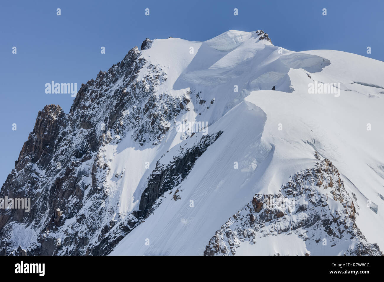 View of the Alps from Aiguille du Midi mountain in the Mont Blanc ...