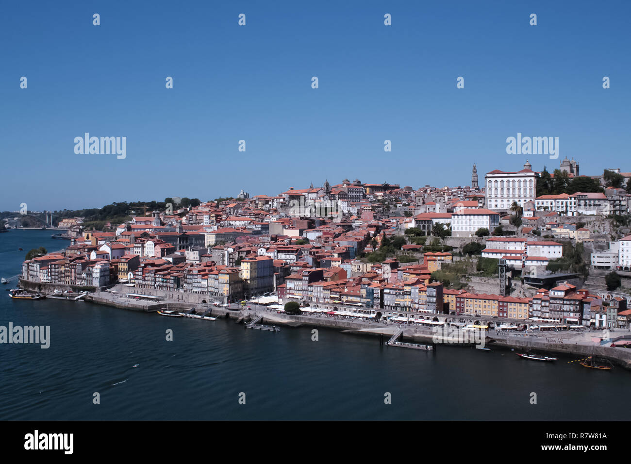 Landscape of the city of Porto along the river Stock Photo