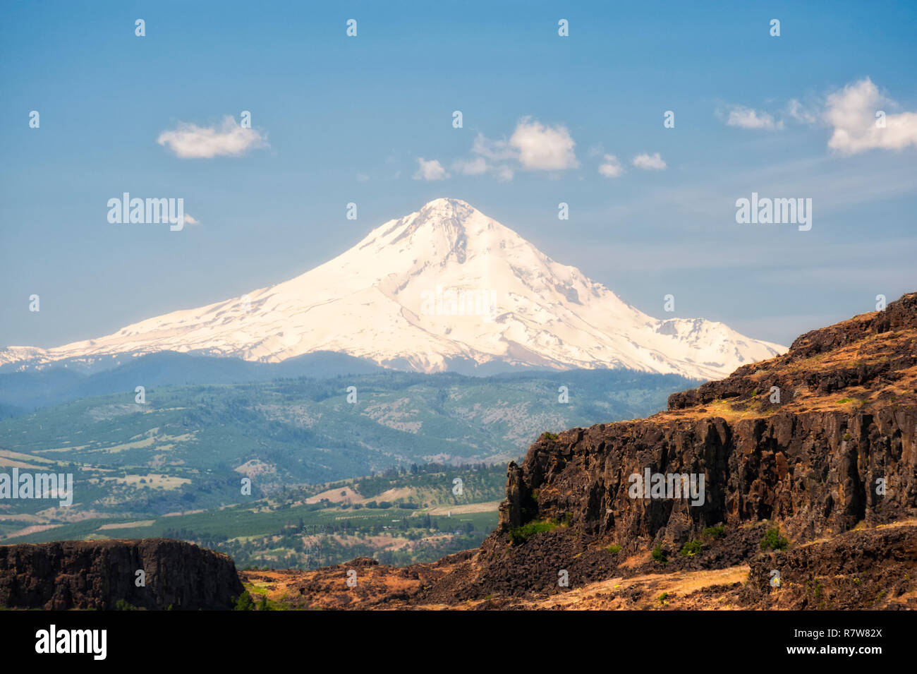 Mt. Hood a striking Cascade Volcano as seen from Washington State side