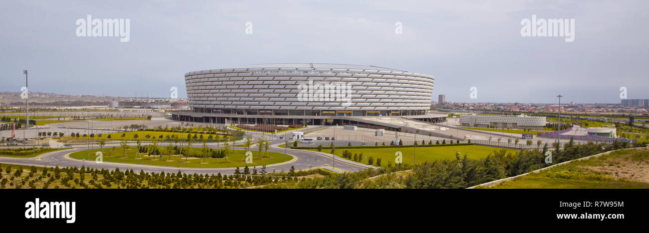 Construction of the 225,000-square-meter Stadium on a 650,000-square-meter site was completed in February 2015. The six-story, 65.7 meter structure ne Stock Photo