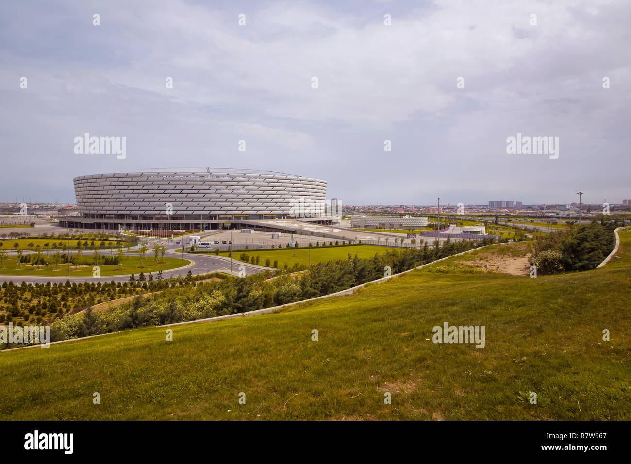 Construction of the 225,000-square-meter Stadium on a 650,000-square-meter site was completed in February 2015. The six-story, 65.7 meter structure ne Stock Photo