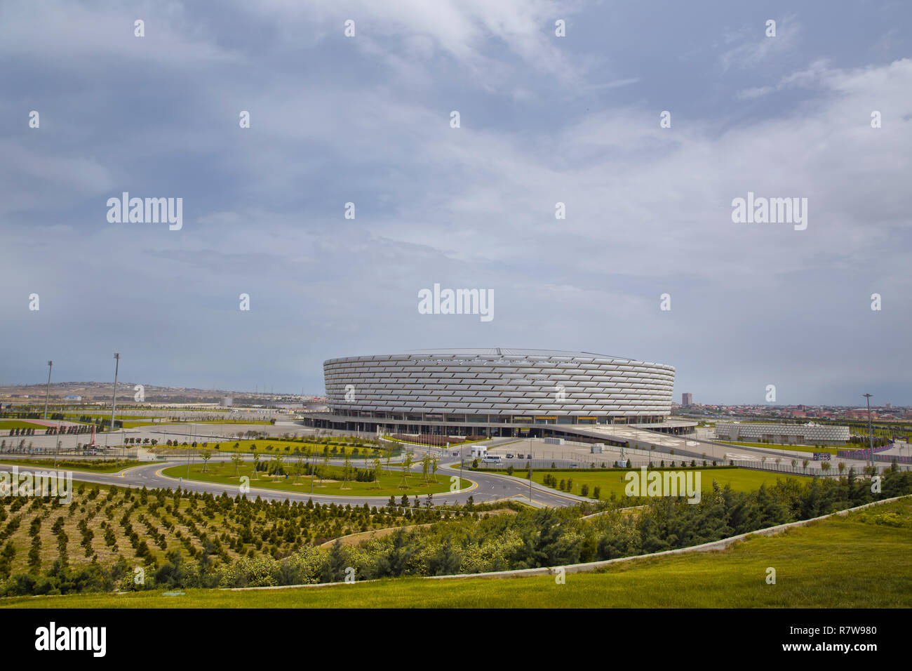 Construction of the 225,000-square-meter Stadium on a 650,000-square-meter site was completed in February 2015. The six-story, 65.7 meter structure ne Stock Photo