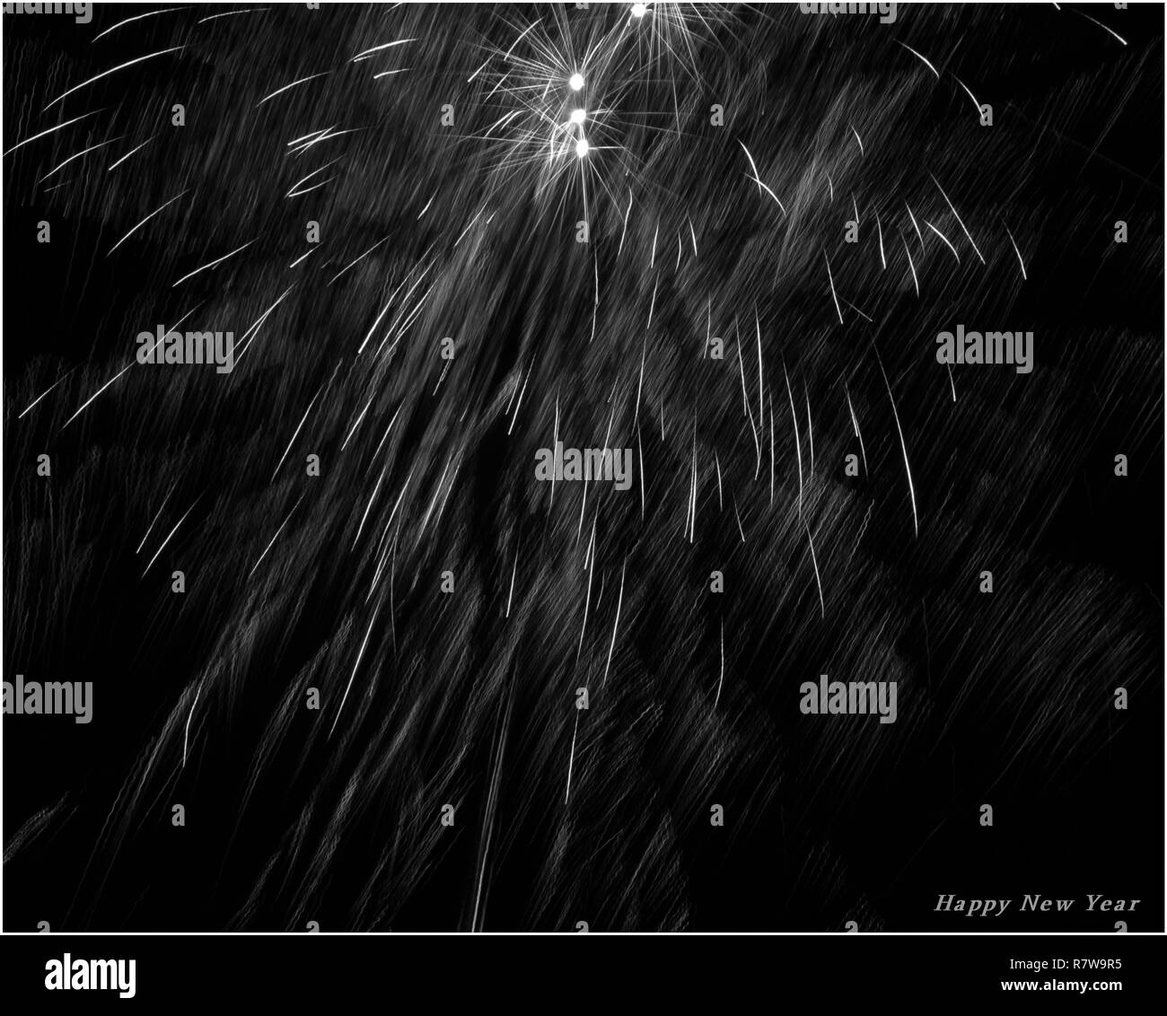 Ornamental fireworks Black and White Stock Photos & Images Alamy
