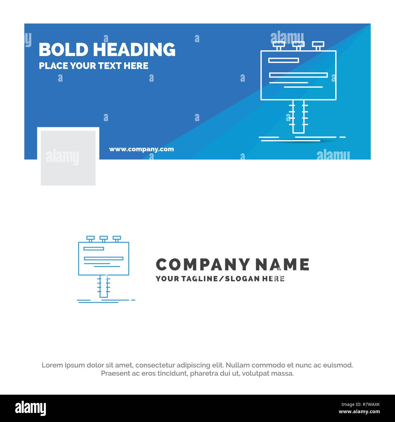 Blue Business Logo Template For Ad Advertisement Advertising