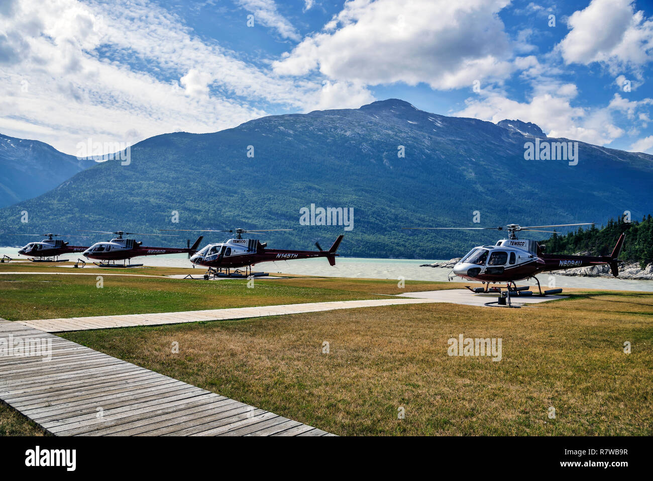 Skagway helicopter tours, Skagway , Alaska, USA Alaska, Klondike Gold Rush National Historical Park, USA Stock Photo
